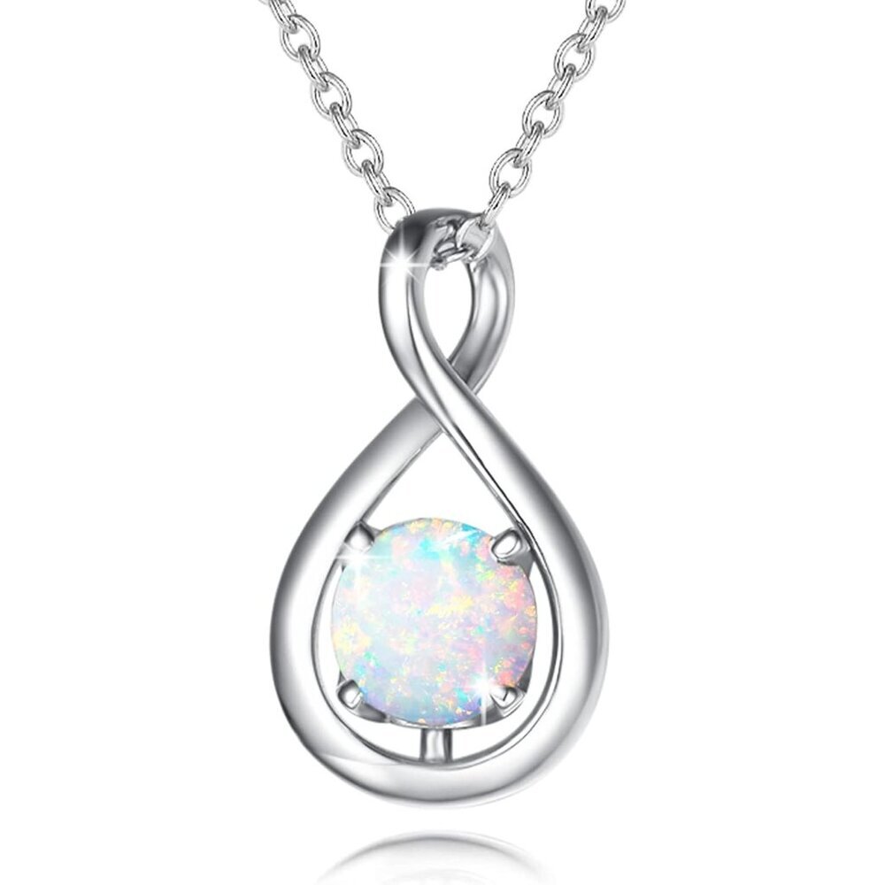 Birthstone Necklaces for Women Fine Jewelry Sterling Silver Dainty Infinity Pend